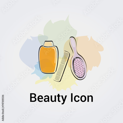 Icônes de Produits de beauté Logo unique isolé Marque Identité d'entreprise Diverses couleurs Modèle modifiable Illustration Vecteur Image de marque sur fond dégradé clair