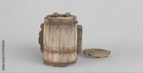Old wooden barrels