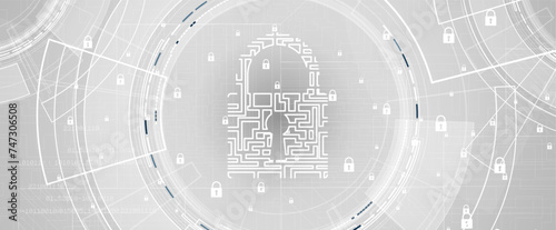 Cyber security and information or network protection. Future cyber technology web services for business and internet project