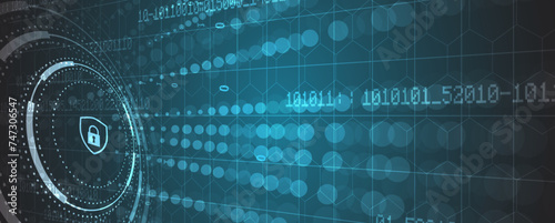Cyber security and information or network protection. Future cyber technology web services for business and internet project