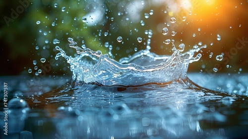 Water splash with nature background. © Eliz