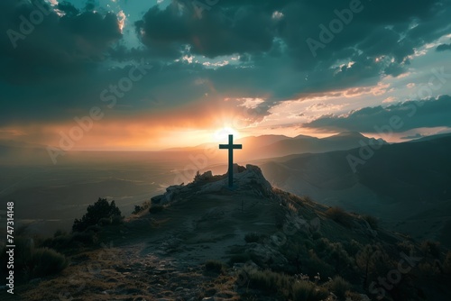 Jesus Christ Cross. Easter Background