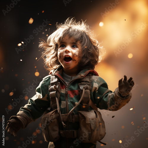 Niño uniforme soldado photo