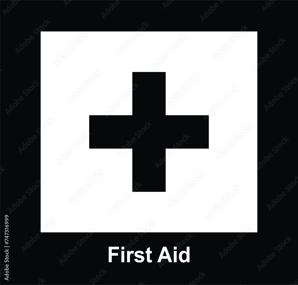 Fototapeta premium First aid icon, First aid symbol vector design plus icon.