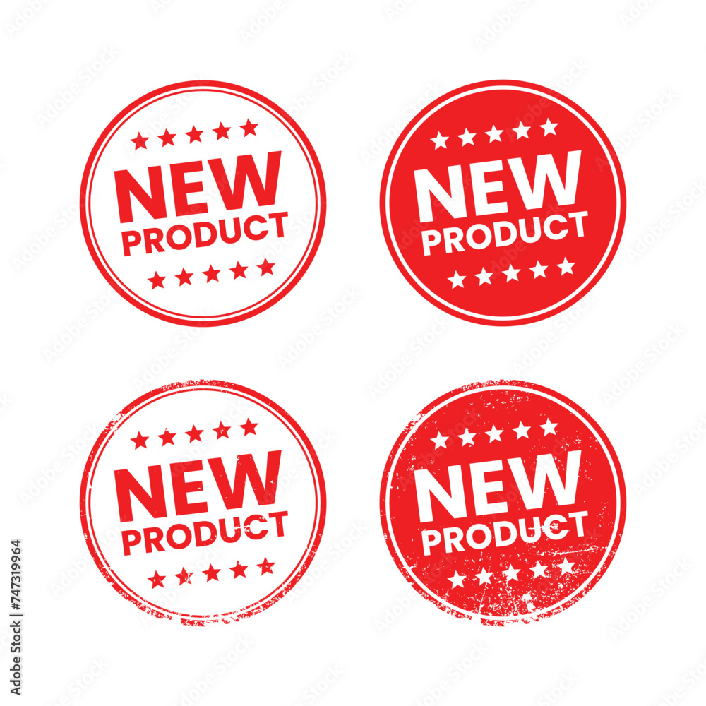 New Product circle red grunge rubber stamp isolated on white background. vector illustration
