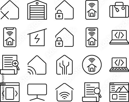 Smart Home and Security Icons Set