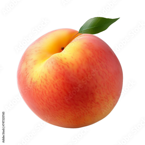 peach isolated on transparent background, png