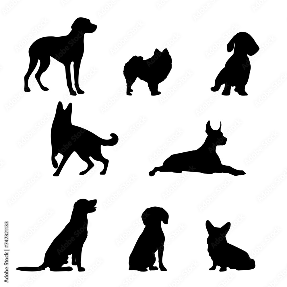 Vector silhouette of a dog