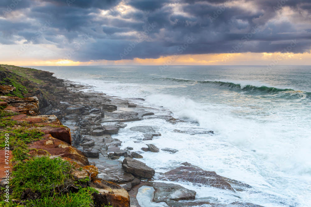 Obraz premium The Wild Coast, known also as the Transkei, is a 250 Kilometre long stretch of rugged and unspoiled Coastline that stretches North of East London along sweeping Bays, footprint-free Beaches, South Afr