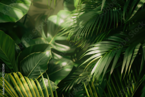 Tropical nature abstract background. Summer and environment concept. Generative ai.