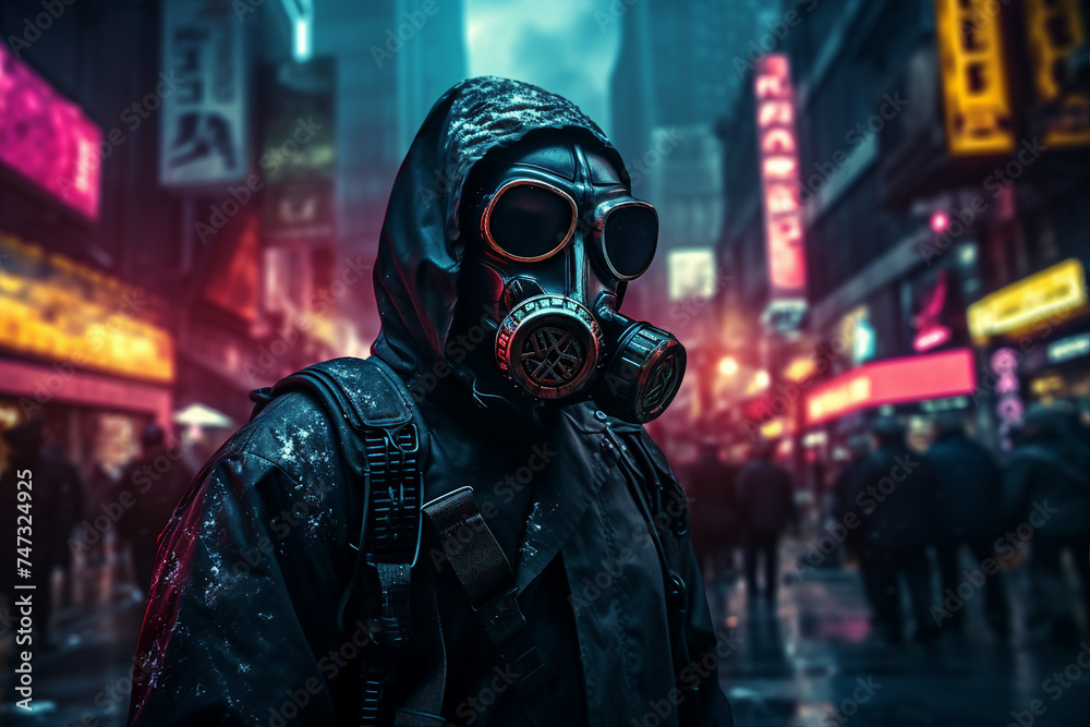 Cyberpunk person fantasy concept illustration created with generative AI Cyberpunk person fantasy concept illustration created with generative AI