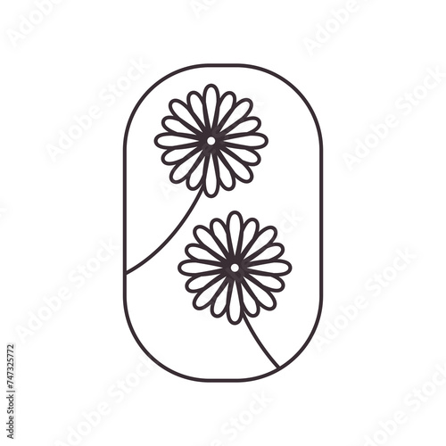 deasy flower badge icon logo vector photo