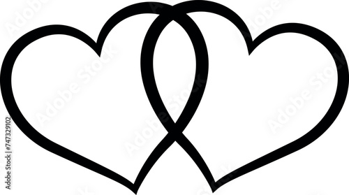 Double Hearts Love Wedding SVG Cut File for Cricut and Silhouette, EPS ,Vector, PNG , JPEG, Zip Folder