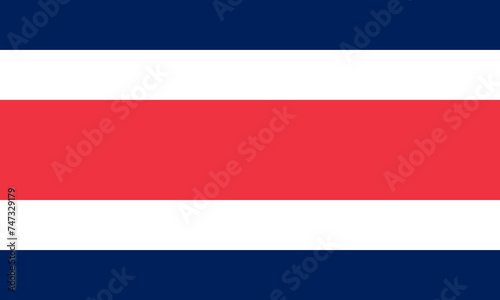 Close-up of blue, white and red national flag of country of Costa Rica. Illustration made February 28th, 2024, Zurich, Switzerland. © Michael Derrer Fuchs