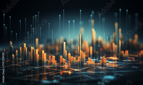 Global economic trend analysis Business growth and asset investment chart business and Finance Up