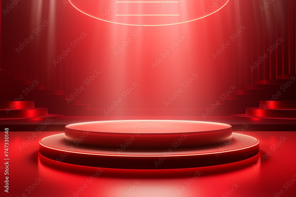 award podium in a red background award podium in a red background