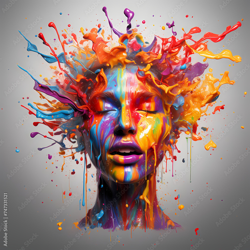 A conceptual image of creativity with colorful paint