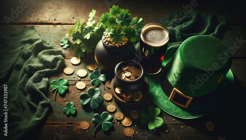 Festive St. Patrick’s Day Celebration with Traditional Irish Symbols
