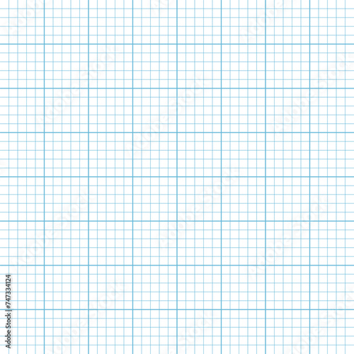 Blank page of paper with square grid background for notice. Educational vector