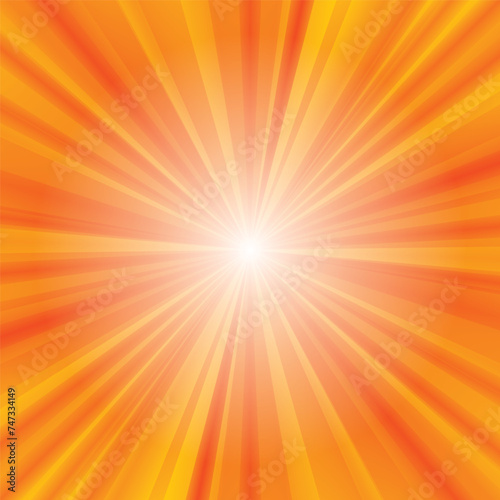 Sunburst vector illustration with radiant sun ray background, conveying  vintage aesthetic