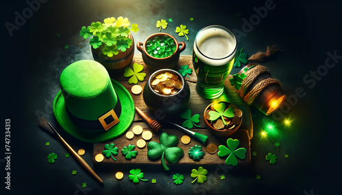 Festive St. Patrick’s Day Celebration with Traditional Irish Symbols