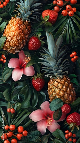 Enjoy the seamless floral patterns and vibrant summer vibes of a tropical paradise