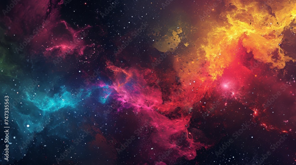 Naklejka premium Space galaxy wallpaper. nebula wallpaper. Beautiful cosmic Outer Space wallpaper. Space background with shining stars. cosmos with stardust. Infinite universe and starry night. Planets wallpaper.