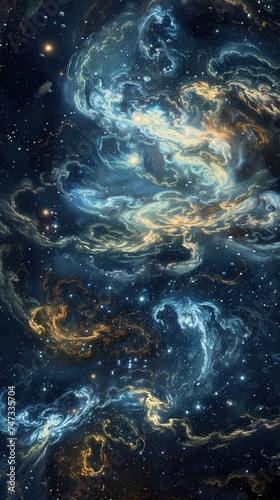Vivid digital art captures starry night scenes, infused with deep space and cosmic themes © Fokasu Art