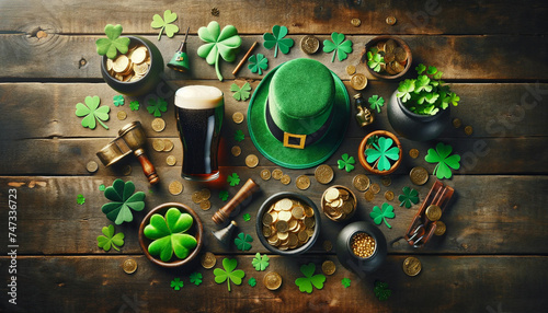 Festive St. Patrick’s Day Celebration with Traditional Irish Symbols