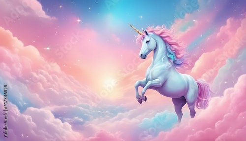 A pastel rainbow unicorn background including sparkling stars. A hazy, pink fantasy sky. Charming holographic area. Fairy iridescent gradient backdrop Backgrounds