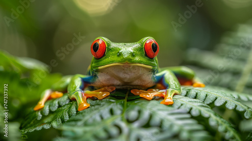 Bright frog with red eyes
