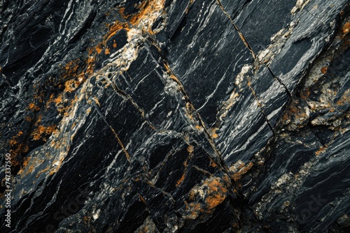 Timeless Elegance: A Close-Up of Aged Black Granite Flooring