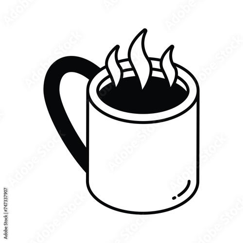 An isometric icon of teacup in modern design style, ready for premium use