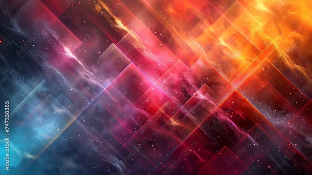 Abstract background, gradient mesh with vibrant colors, modern geometry