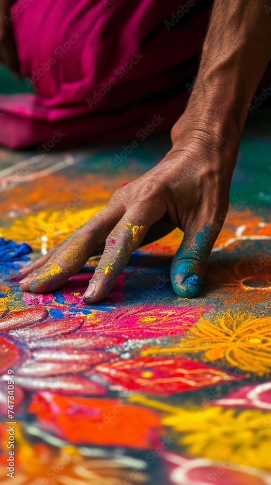 Obraz premium Artisan Hands Weave a Vivid Tapestry