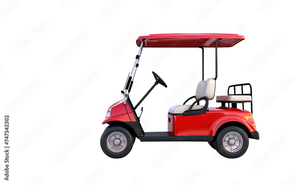 Golf Cart On Transparent Background.