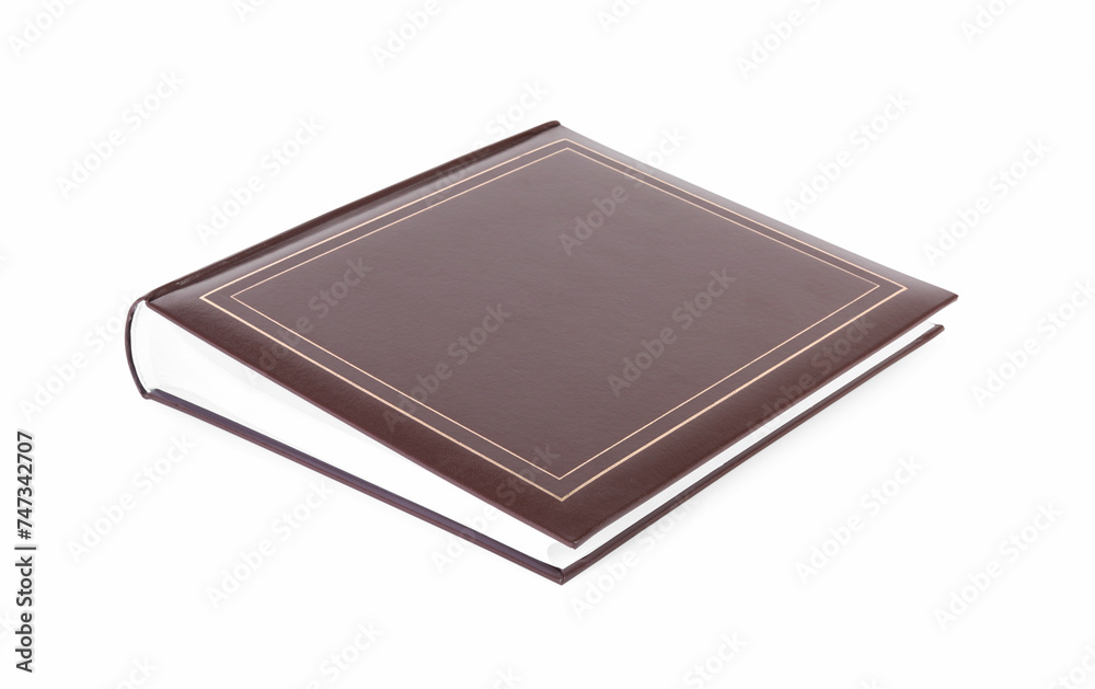 Brown closed photo album isolated on white Brown closed photo album isolated on white