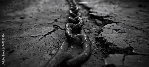The chains are broken, symbolizing liberation and liberation from restrictions. photo