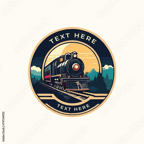Train logo design, for UI, poster, banner, social media post, branding