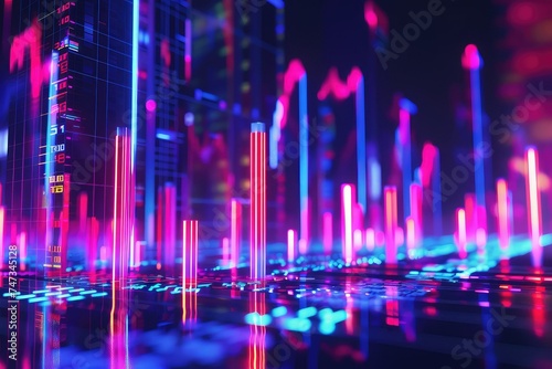 Stock market or forex trading graph in futuristic concept suitable for financial investment or Economic trends business idea and all art work design. Abstract finance background