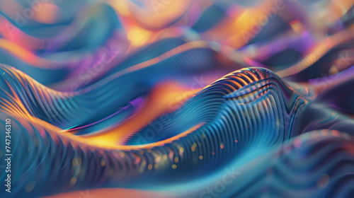 a close up of a colorful abstract background with waves and lines