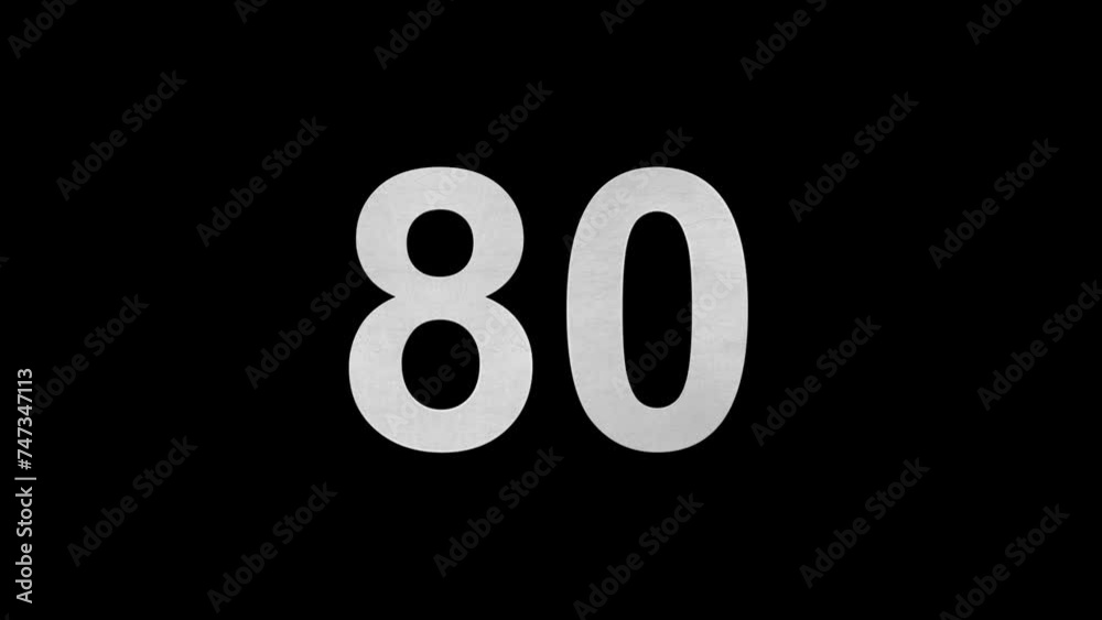 Number 80 in blue fire with alpha channel, number eighty Number 80 in blue fire with alpha channel, number eighty