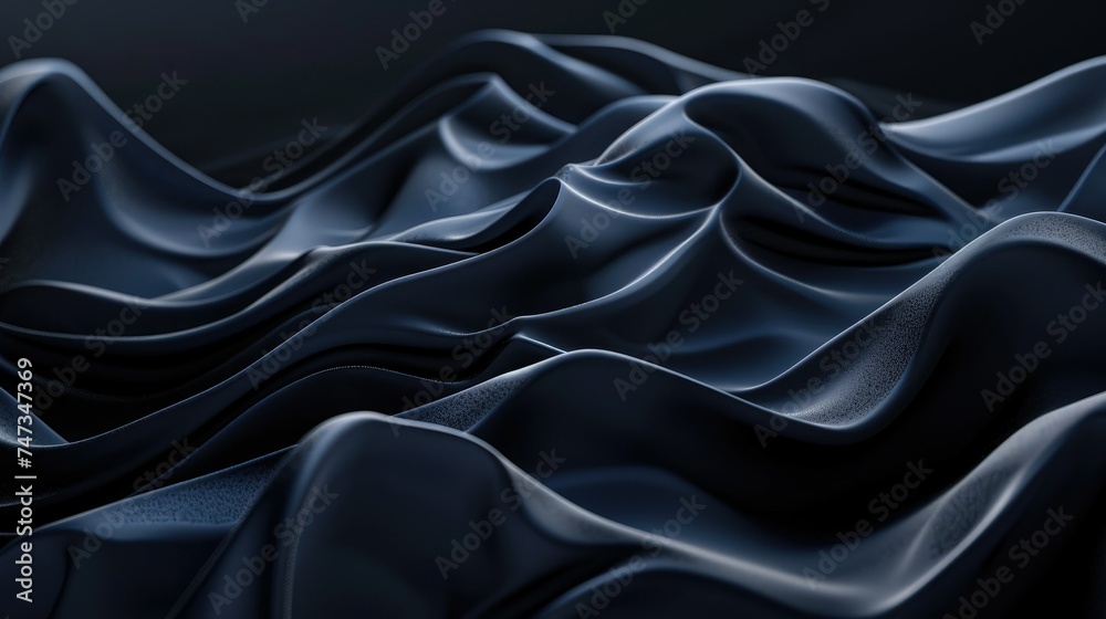 Obraz premium Soft and smooth dark blue silk. The fabric is draped in elegant folds, creating a luxurious and sensual look.