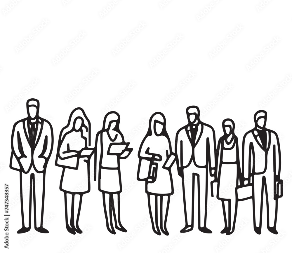 Creative business team concept. Doodles person Creative business team concept. Doodles person