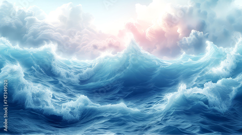Blue ocean wave. Ocean water background.