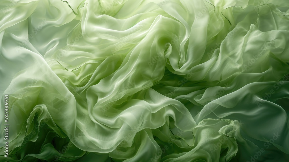 A mesmerizing display of green fabric swirls underwater, resembling seaweed in motion. Concept of Sustainable Biofabrics from Seaweed. Eco-Friendly Fabric from Algae A mesmerizing display of green fabric swirls underwater, resembling seaweed in motion. Concept of Sustainable Biofabrics from Seaweed. Eco-Friendly Fabric from Algae