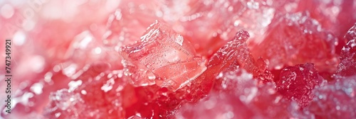 Macro view of cold slushy crushed ice drink