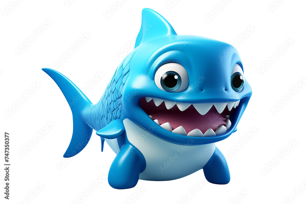 Shark cartoon character on transparent background PNG image Shark cartoon character on transparent background PNG image