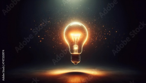 A glowing light bulb in the dark, symbolizing a moment of inspiration