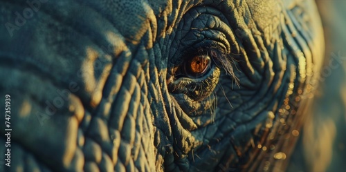 A closeup of an elephants eye reflecting the determination and fierceness of its nature. © Justlight